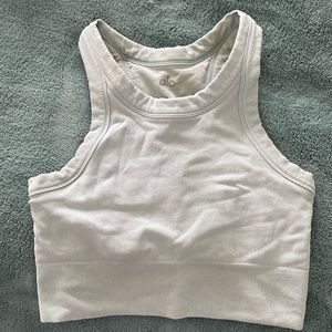 Alo Glee Seamless Longline Sports Bra, Color: Blue Skies, Size Medium